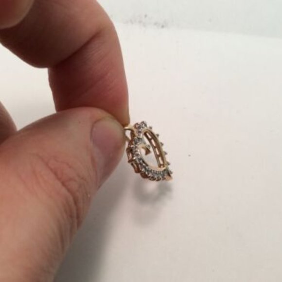 LADIES 10K REAL SOLID GOLD REAL DIAMOND HEART CHARM PENDANT 1.8GR   .20CT - Picture 8 of 8